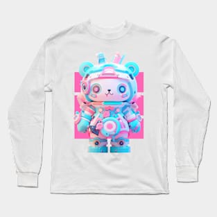 AKBLM - PASTEL STEAMPUNK MECHA KUMA | HYPER POP 3D ANIME MASCOT Long Sleeve T-Shirt